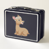 Hirsche mit Daisy-Blume Metall Brotdose (Rückseite)