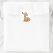 Hirsche mit Daisy-Blume Quadratischer Aufkleber (Tasche)