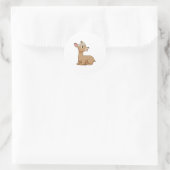 Hirsche mit Daisy-Blume Runder Aufkleber (Tasche)