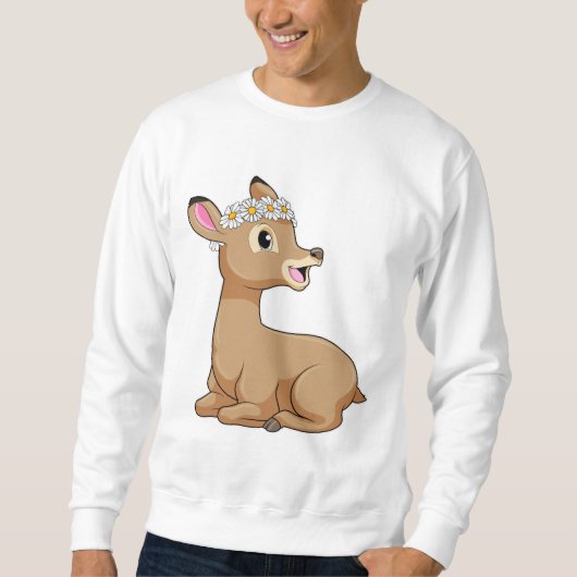 Hirsche mit Daisy-Blume Sweatshirt (Vorderseite)