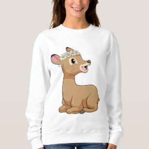 Hirsche mit Daisy-Blume Sweatshirt