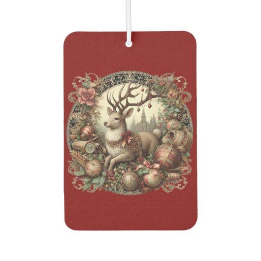 Hirsche mit Dekoration Autolufterfrischer (Vorderseite)