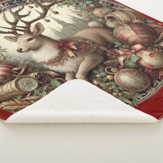 Hirsche mit Dekoration Sherpadecke (3/4)