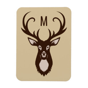 Hirsche mit dem benutzerdefinierten Monogram-Magne Magnet