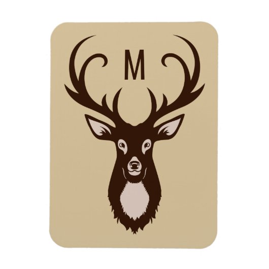 Hirsche mit dem benutzerdefinierten Monogram-Magne Magnet (Vertikal)
