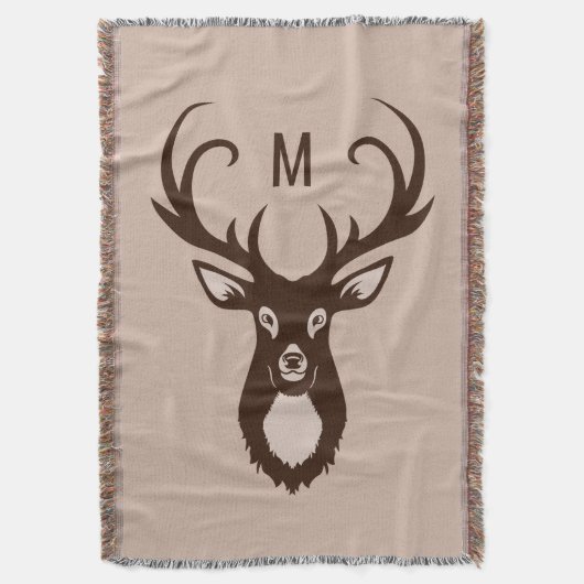 Hirsche mit der Monogram-Wurfdecke Decke (Vorderseite Vertikal)