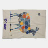 Hirsche mit farbigen Kreisläufen Geschirrtuch (Horizontal)