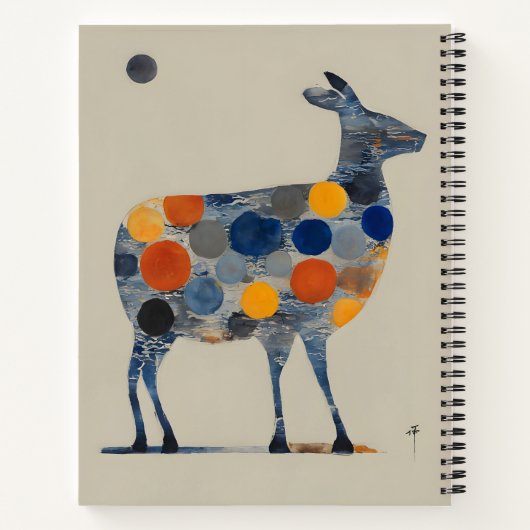 Hirsche mit farbigen Kreisläufen Notizblock (Rückseite)