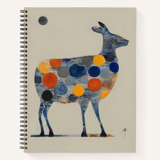 Hirsche mit farbigen Kreisläufen Notizblock (Vorderseite)