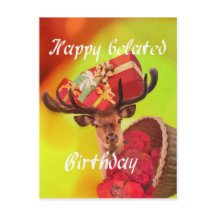 Hirsche mit Geschenken zu spät abgehandeltem Gebur