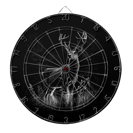 Hirsche mit Geweihen, die von Feld und Baum gerahm Dartscheibe (vorne)