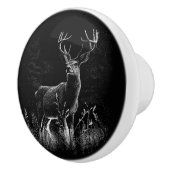 Hirsche mit Geweihen, die von Feld und Baum gerahm Keramikknauf (Rechts)