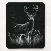 Hirsche mit Geweihen, die von Feld und Baum gerahm Mousepad (Vorne)