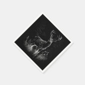 Hirsche mit Geweihen, die von Feld und Baum gerahm Serviette (Ecke)