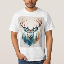 Hirsche mit Geweihen und Wald T-Shirt