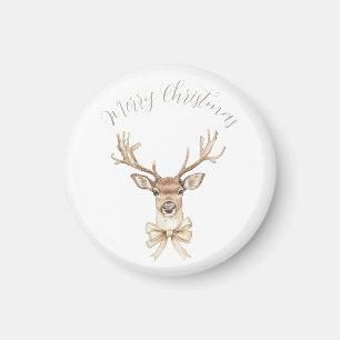 Hirsche mit Gold Bow Weihnachten Magnet