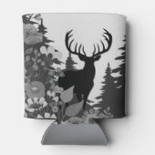 Hirsche mit großer Waldbrasse Dosenkühler (Rückseite)