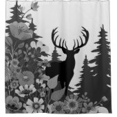 Hirsche mit großer Waldbrasse Duschvorhang (Vorderseite)