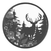 Hirsche mit großer Waldbrasse Eishockey Puck (Vorderseite)