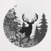Hirsche mit großer Waldbrasse Etiketten (Design 2)