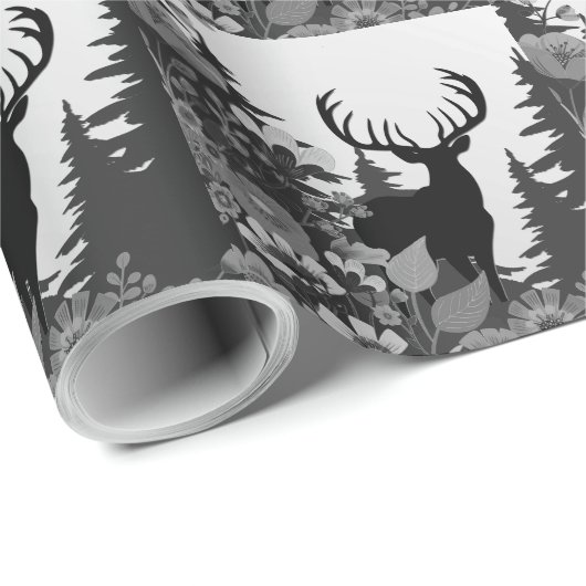 Hirsche mit großer Waldbrasse Geschenkpapier (Rolleneckpunkt)