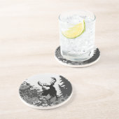 Hirsche mit großer Waldbrasse Getränkeuntersetzer (Seite)