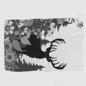 Hirsche mit großer Waldbrasse Golfhandtuch (Horizontal)