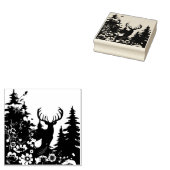 Hirsche mit großer Waldbrasse Gummistempel (Stempel)