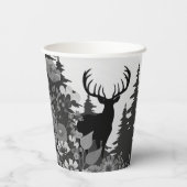 Hirsche mit großer Waldbrasse Pappbecher (Rückseite)