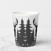 Hirsche mit großer Waldbrasse Pappbecher (Rechts)