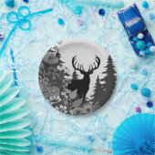 Hirsche mit großer Waldbrasse Pappteller (Party)