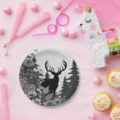 Hirsche mit großer Waldbrasse Pappteller (Party)