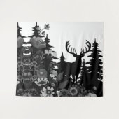 Hirsche mit großer Waldbrasse Wandteppich (Vorderseite (Horizontal))