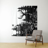 Hirsche mit großer Waldbrasse Wandteppich (Beispiel)