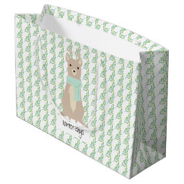 Hirsche mit grünem Scarf Große Geschenktüte