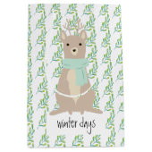 Hirsche mit grünem Scarf Mittlere Geschenktüte (Vorderseite)