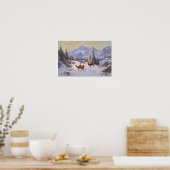 Hirsche mit Herde im Winter Poster (Küche)