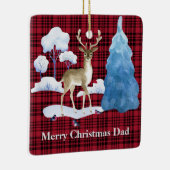 Hirsche mit Kariertem Hintergrund Keramikornament (Rechts)