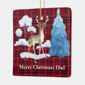 Hirsche mit Kariertem Hintergrund Keramikornament (Links)