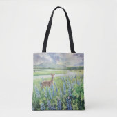 Hirsche mit Lupine von Alaska Tote Bag Tasche (Vorderseite)