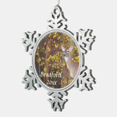 Hirsche, mit Namen personalisieren Schneeflocken Zinn-Ornament (Rechts)