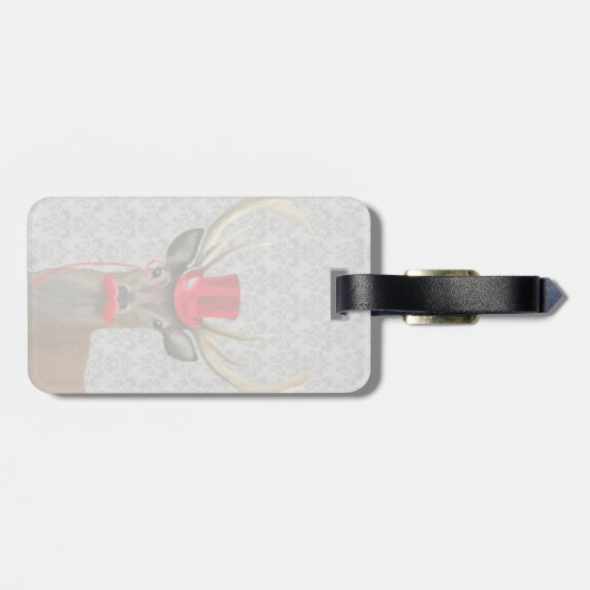 Hirsche mit Red Hat und Mustache Gepäckanhänger (Rückseite horizontal)