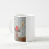 Hirsche mit Red Hat und Mustache Kaffeetasse (Vorderseite Links)