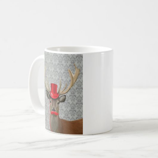 Hirsche mit Red Hat und Mustache Kaffeetasse (Vorderseite Links)