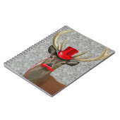 Hirsche mit Red Hat und Mustache Notizblock (Linke Seite)