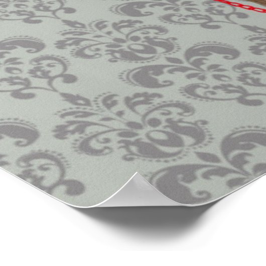 Hirsche mit Red Hat und Mustache Poster (Ecke)