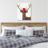 Hirsche mit Red Top Hat und Mustache Leinwanddruck (Insitu (Schlafzimmer))