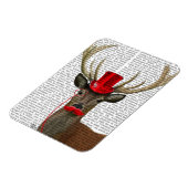 Hirsche mit Red Top Hat und Mustache Magnet (Linke Seite)