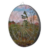 Hirsche mit rosa blauem Himmel Dartscheibe (Vorderseite rechts)