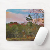 Hirsche mit rosa blauem Himmel Mousepad (Mit Mouse)